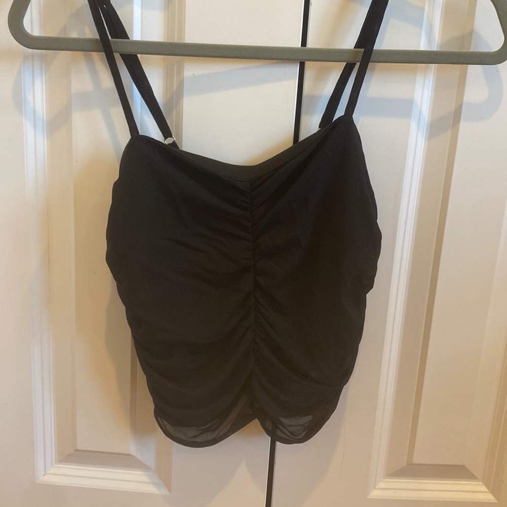 Black mesh style crop top